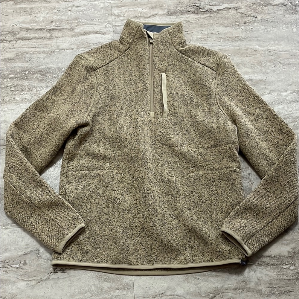 Figs On Shift Beige Quarter-Zip Sweater knit